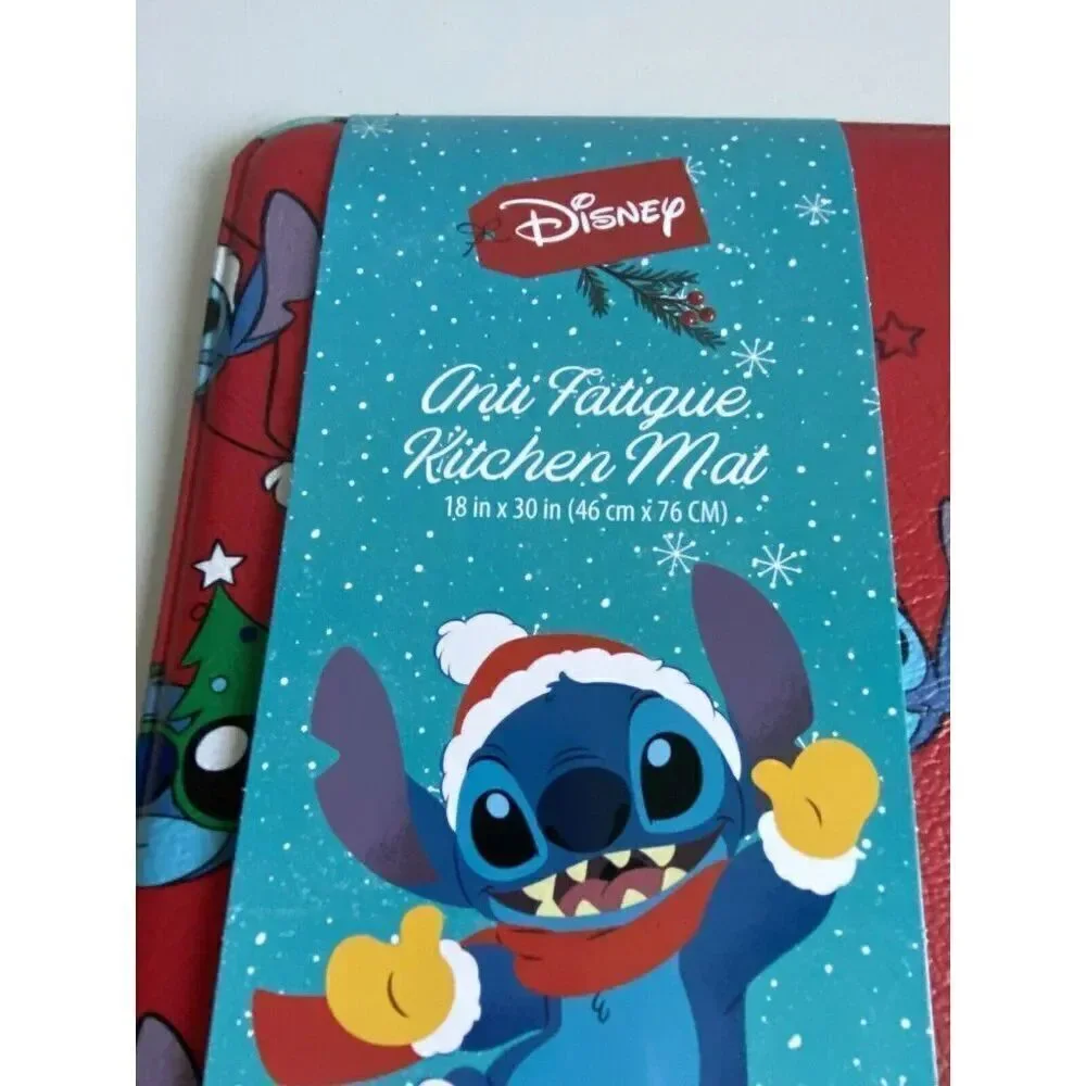 Disney Stitch Anti Fatigue Kitchen Mat 18 X 30” Christmas‎ Tree Santa Hat NEW